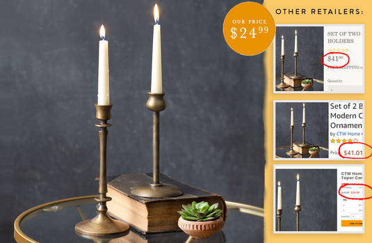 Brass Taper Candle Holders Set of 2 General CT