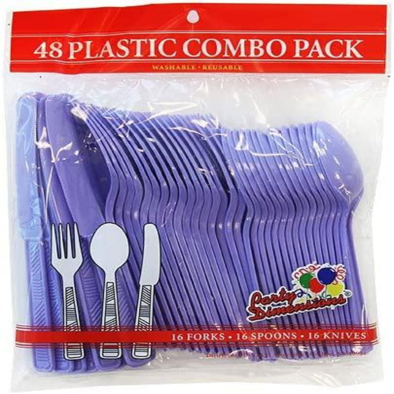 Load image into Gallery viewer, Hydrangea Plastic Combo Cutlery Cutlery Party Dimensions
