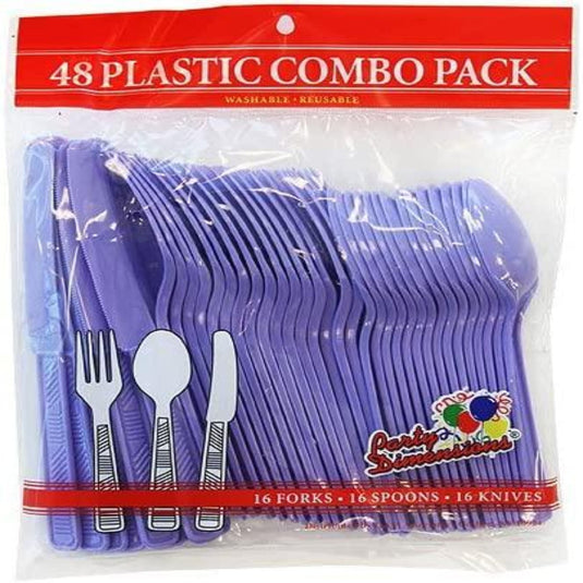 Hydrangea Plastic Combo Cutlery Cutlery Party Dimensions