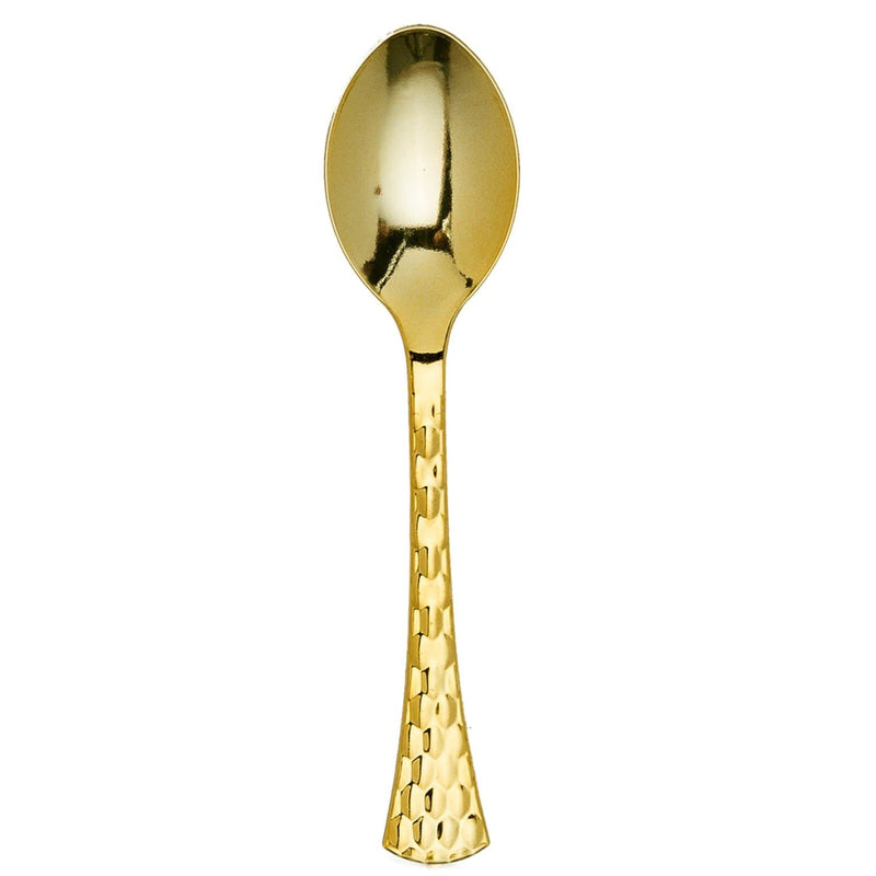 Load image into Gallery viewer, Glamour Collection Extra Heavyweight Disposable Tea Spoons Gold Tablesettings Decorline
