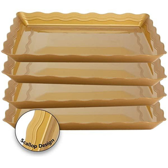 12" X 18" Gold Rectangular Tray Serverware Hanna K