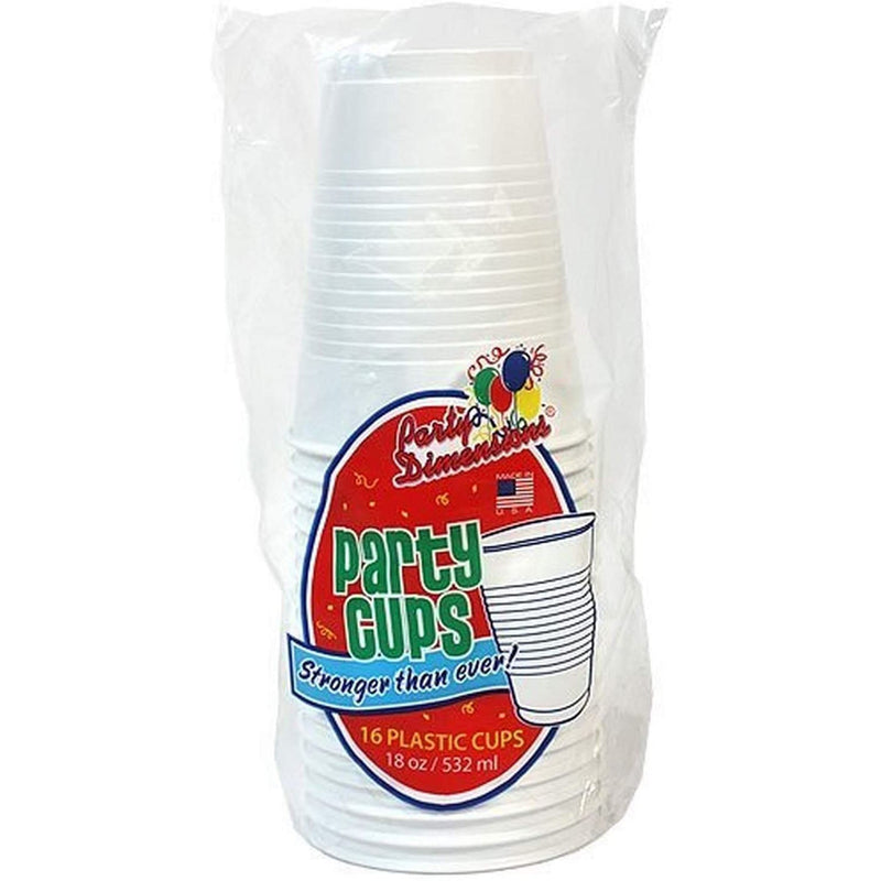 Load image into Gallery viewer, White Co-Ex Plastic Cup 18 oz Cups Party Dimensions
