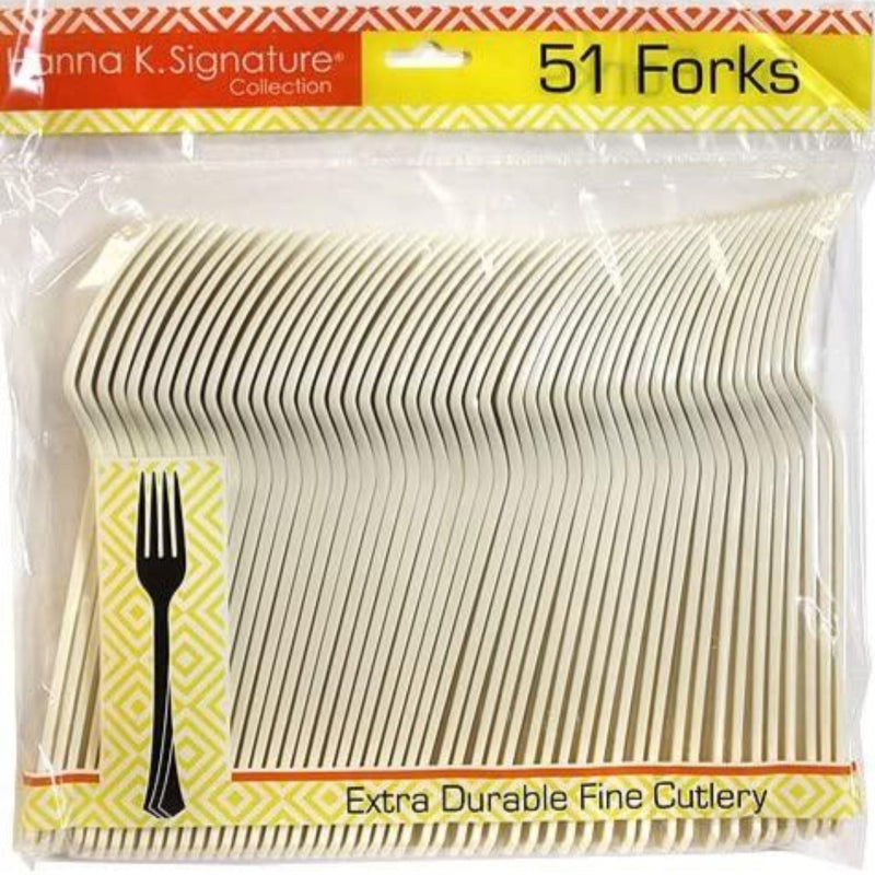 Load image into Gallery viewer, *WHOLESALE* Hanna K. Signature Heavyweight Plastic Fork Ivory: 1224CT Cutlery Hanna K Signature
