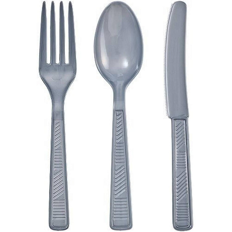 Load image into Gallery viewer, Silver Combo Cutlery Cutlery Party Dimensions
