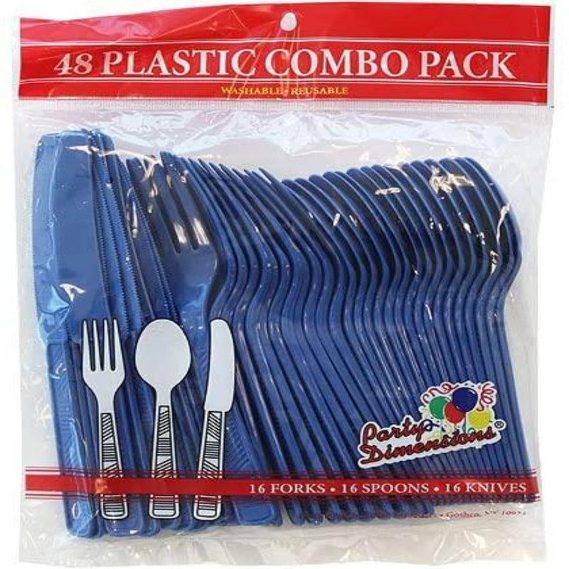 Load image into Gallery viewer, Blue Cutlery Combo Cutlery Party Dimensions
