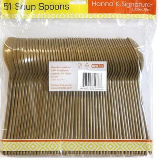 Hanna K. Signature Heavyweight Plastic Soupspoon Gold Cutlery Hanna K Signature