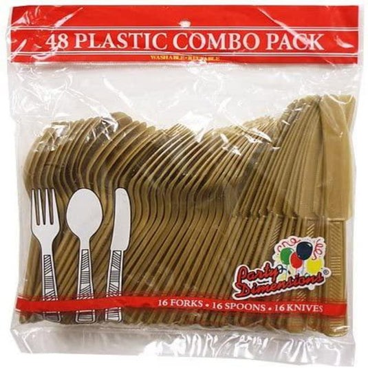 Gold Combo Cutlery Cutlery Party Dimensions