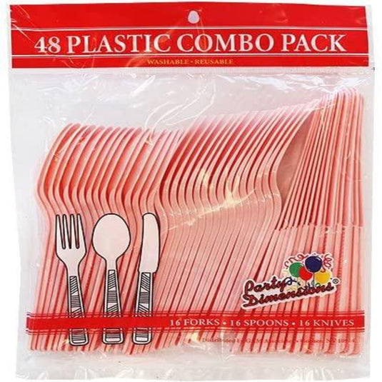 Pink Combo Cutlery Cutlery Party Dimensions