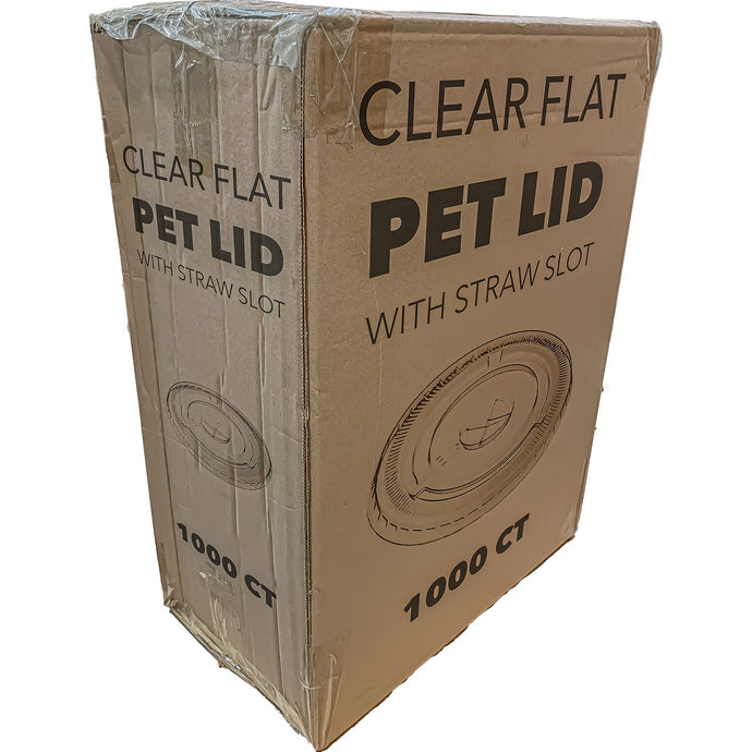 *WHOLESALE* PET Flat Lids with Straw Slot for 12, 16, 20 & 24 oz. | 1000 ct/Case lids VeZee