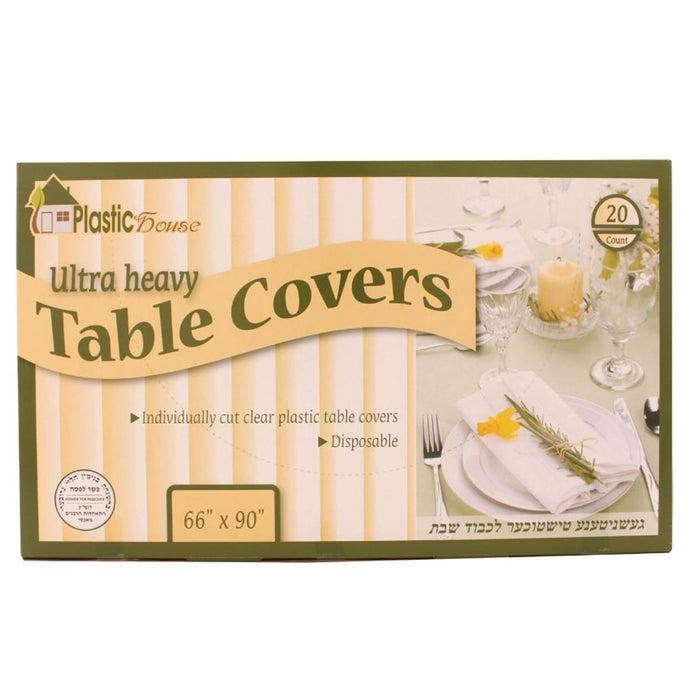 Plastic House Clear Ultra Heavy Duty Table Covers: Size- 66