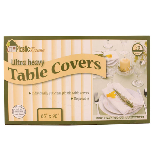 Plastic House Clear Ultra Heavy Duty Table Covers: Size- 66"X90" Table Covers VeZee