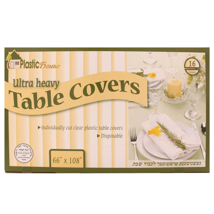 Plastic House Clear Ultra Heavy Duty Table Covers: Size- 66