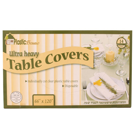 Plastic House Clear Ultra Heavy Duty Table Covers: Size- 66"X120" Table Covers VeZee