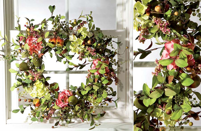 Hydrangea, Pear and Berry Wreath General MEL