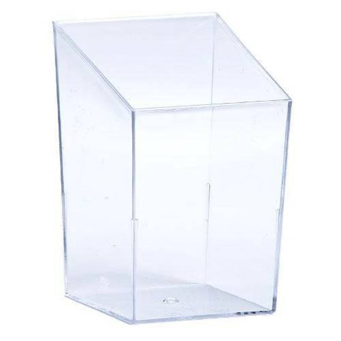 Clear Mini Plastic Square Tower 3.5 oz Serverware Lillian