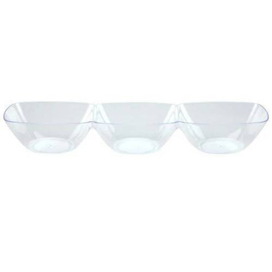 Lillian Tablesettings 6 Count Mini Plastic Clear 3-Dip Dish Serverware Lillian