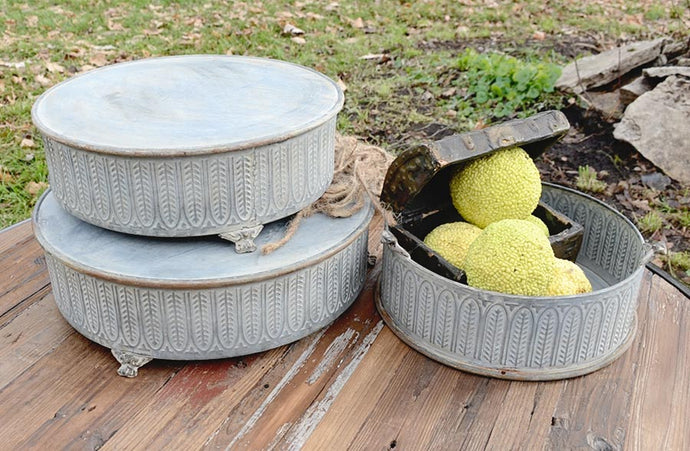 Distressed Metal Round Risers, Set of 3 General PPD