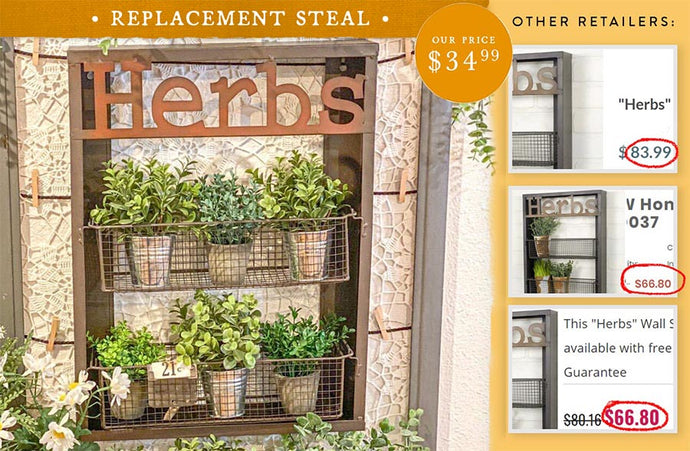 Herb Wall Shelf With Wire Baskets General CT