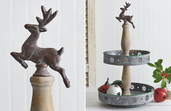 Two-Tiered Reindeer Display Tray General CT