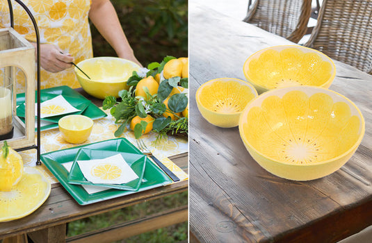 Spring Farmhouse Lemon Serving Bowls, Set of 3 General BI