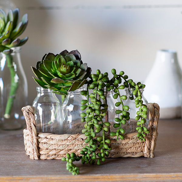 Wicker Basket with Four Milk Bottles General VIP