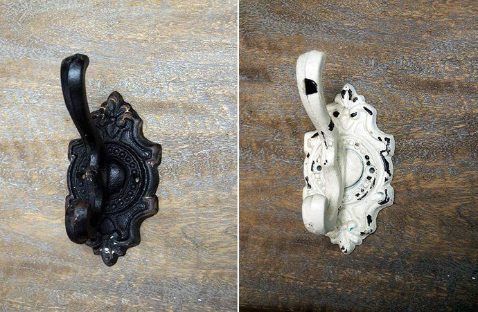 Cast Iron Scalloped Double Wall Hook Set of 2, Pick Your Color General VIP