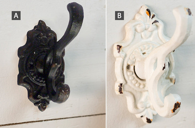 Load image into Gallery viewer, Cast Iron Scalloped Double Wall Hook Set of 2, Pick Your Color General VIP
