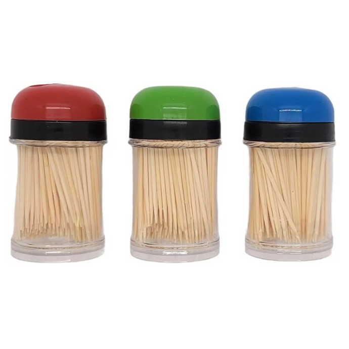 99¢ 600 Pcs, Natural Bamboo Toothpicks 3 Bottle Dispenser Home Party Toothpicks VeZee