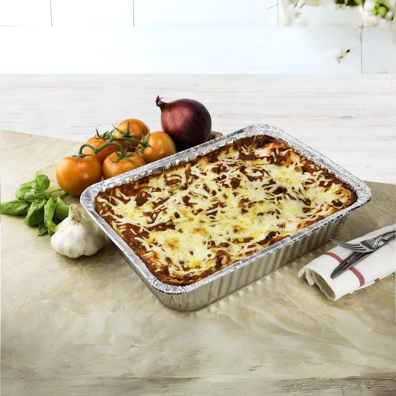 Load image into Gallery viewer, Disposable Aluminum HEAVY WEIGHT Giant Lasagna Baking Pan 14.2 X 1.63 X 2.94 Inches Disposable VeZee
