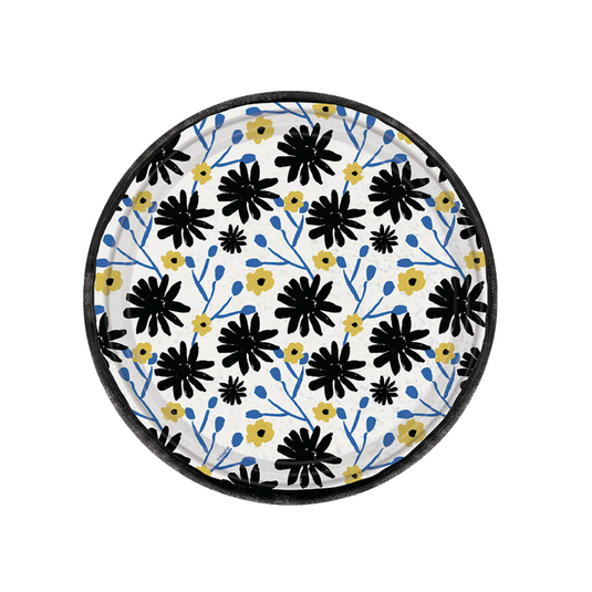 Floral Indigo 6.75" Dessert Paper Plates Disposable Plates Nicole Home Collection