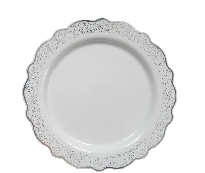 Confetti Collections Plate White Silver 7.5