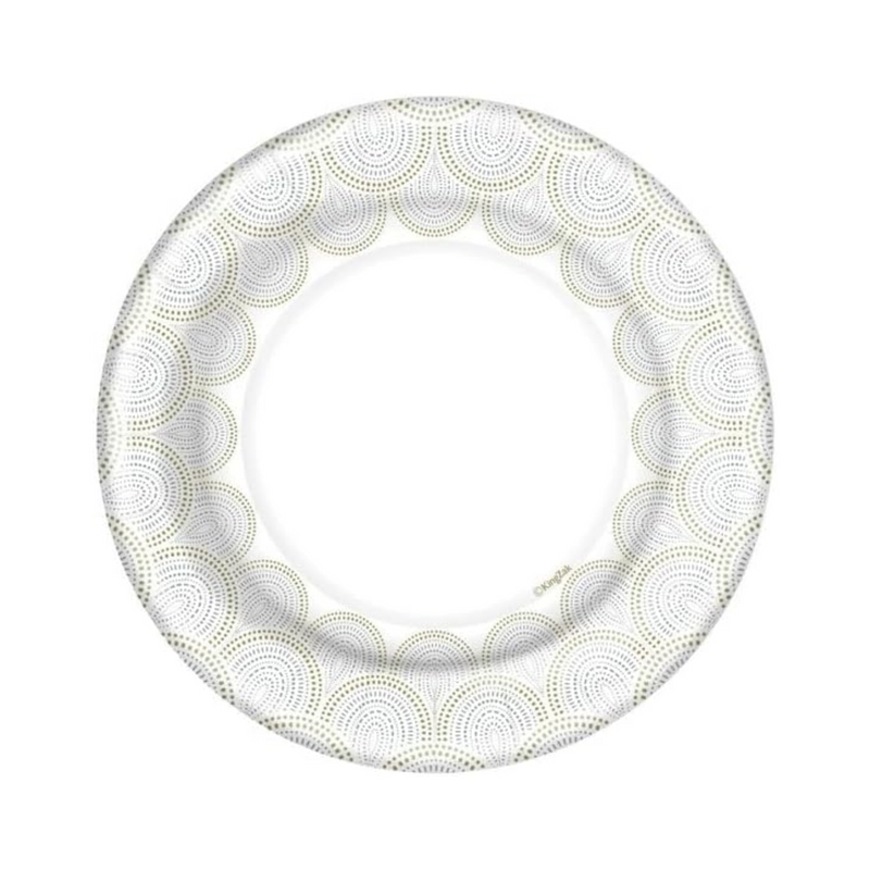 Load image into Gallery viewer, Metallic Rays 8&quot; Salad/Dessert Paper Plates Disposable Plates VeZee
