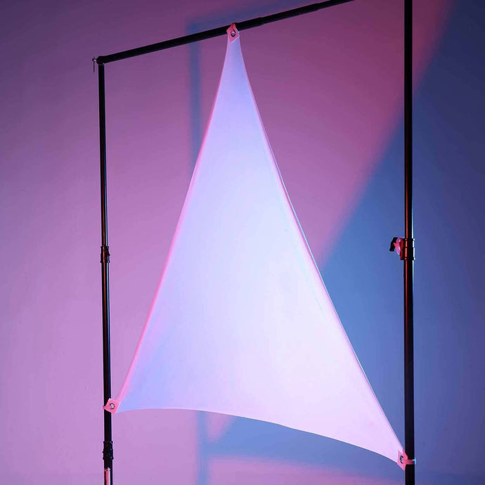 6ft White Stretchy Spandex Triangle Shade Tarp Backdrop, Patio Sail Backdrops HIER_5400 Default Title