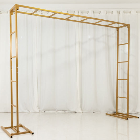 6ftx8ft Gold Rectangular Arbor - Freestanding 6' High Over the Table Stand, Backdrop Stand with Double Frame for Floral Balloon Décor Backdrops HIER_5100