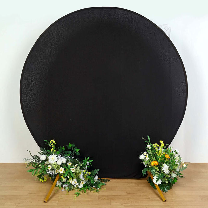 7.5ft Black Round Spandex Fit Party Backdrop Stand Cover Backdrops PROstorez Default Title