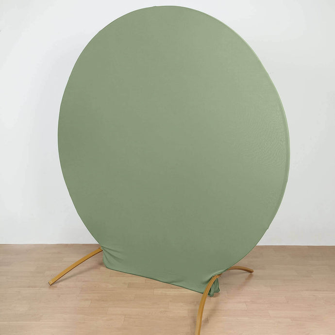 7.5ft Dusty Sage Green Round Spandex Fit Party Backdrop Stand Cover Backdrops HIER_5200