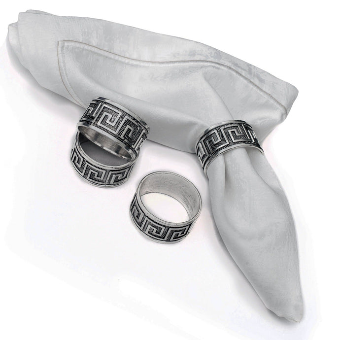 SALE Celtic Silver Plated Embossed Napkin Rings Set 4pc Napkin Rings VeZee