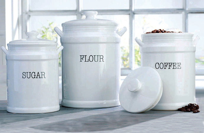 LARGE Ironstone Inspired Airtight Food Canisters, Set of 3 General HE