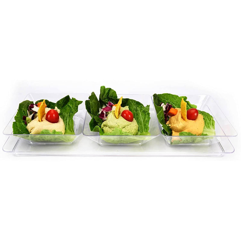 Load image into Gallery viewer, Rectangle Tray Mini Plastic Presentation Clear 5.5 X 13.5&quot; Serverware Lillian
