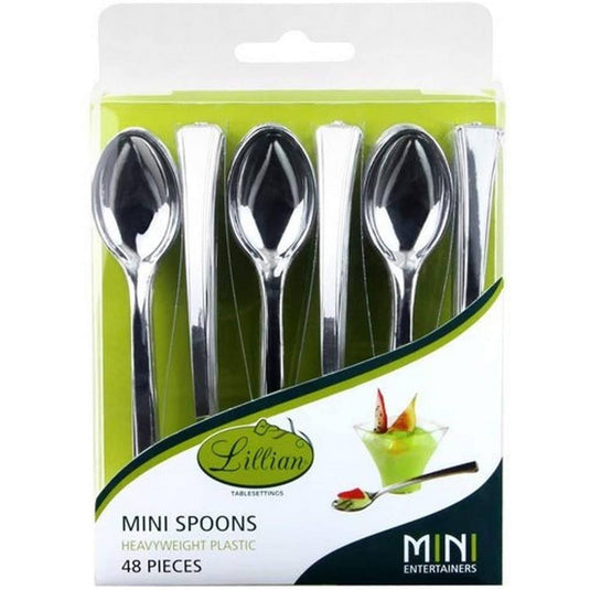 Silver Mini Plastic Spoon Serverware Lillian