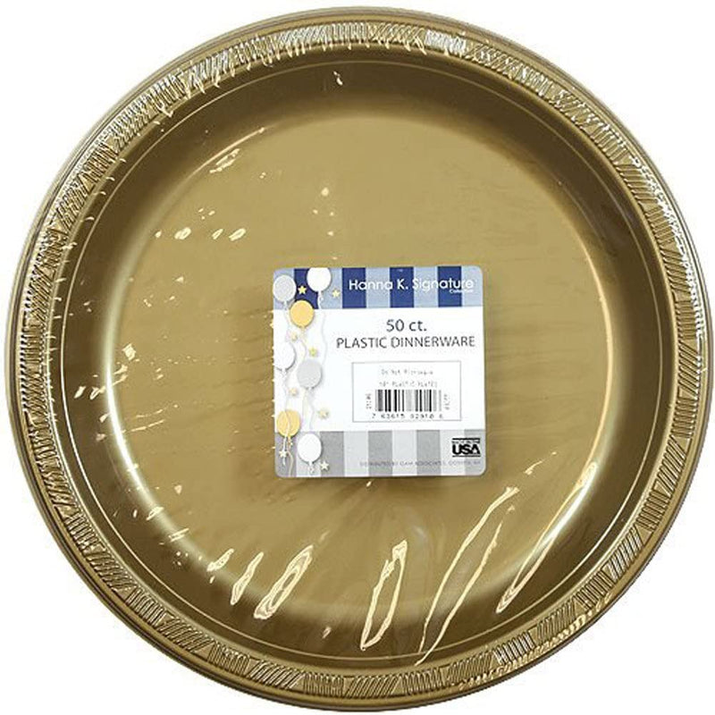 Load image into Gallery viewer, Hanna K. Signature Plastic Plates Gold 9&quot; Disposable Plates Hanna K Signature
