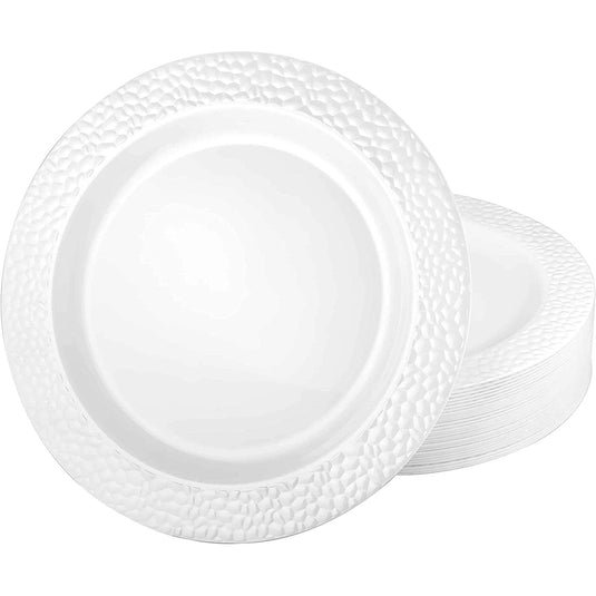 Lillian Tablesettings Pebbled Plastic Plate Clear 9" Tablesettings Lillian