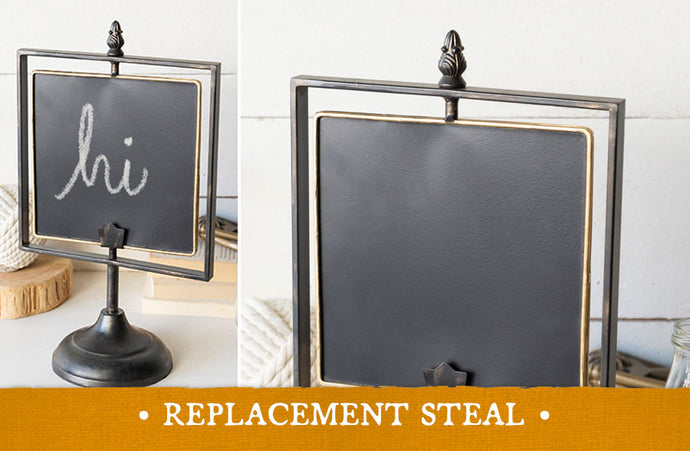 Golden Trimmed Chalkboard on Metal Stand General VIP