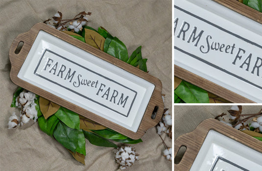 Enamel Farm Sweet Farm Framed Tray General VIP