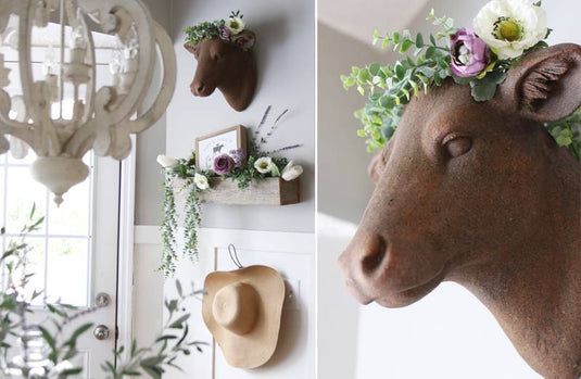 Farmhouse Style Cow Head Wall Mount General PHC