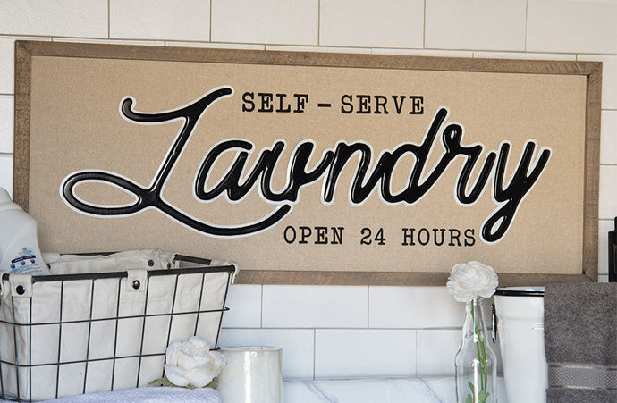 Self Serve Laundry Canvas Sign General VIP