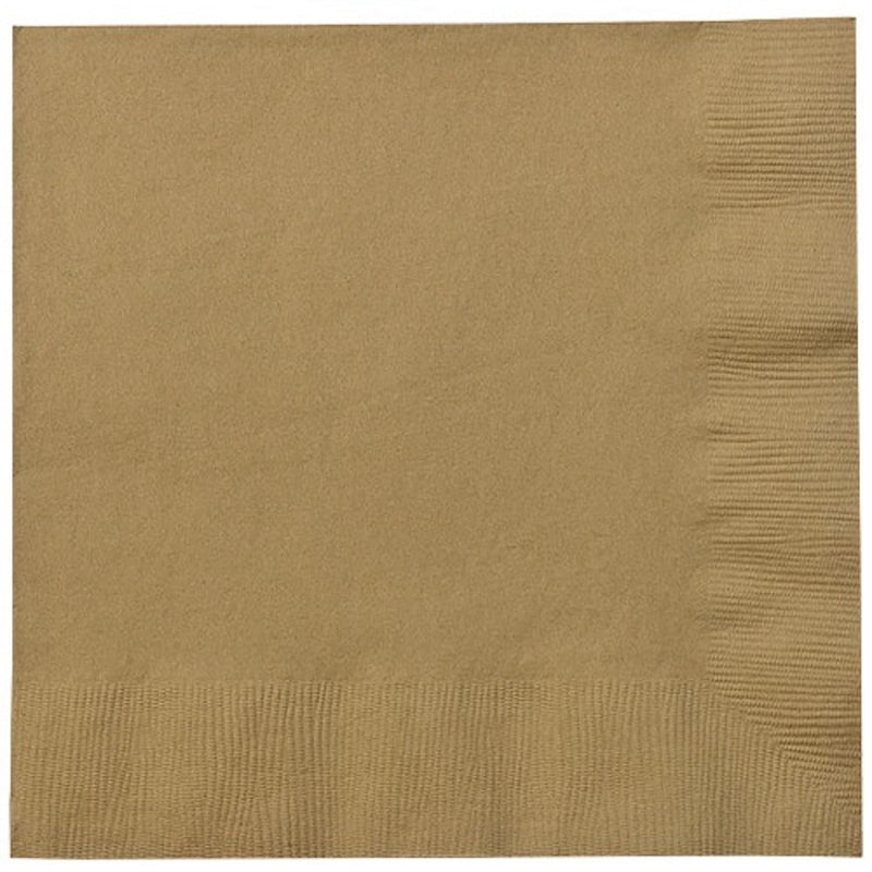 Load image into Gallery viewer, Gold Lunch Napkins Napkins Party Dimensions
