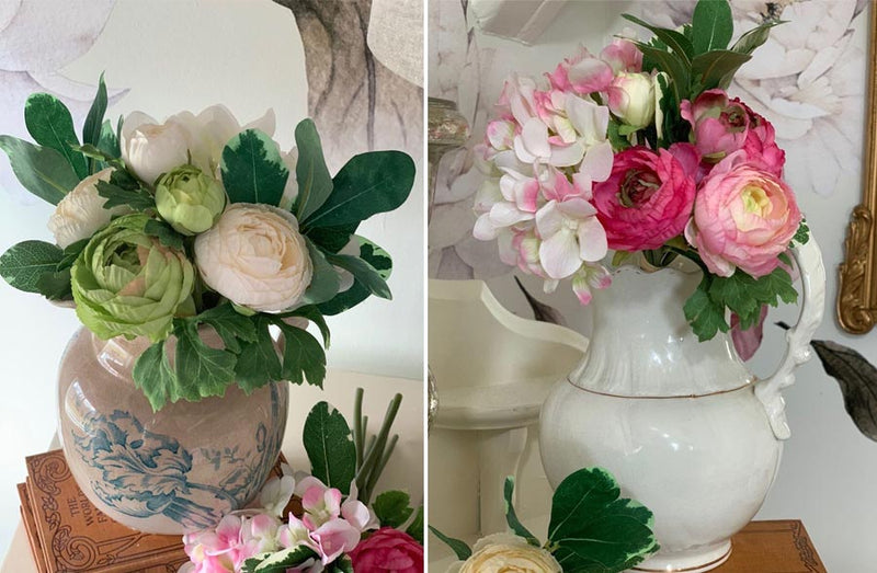 Load image into Gallery viewer, Lifelike Lush Hydrangea and Ranunculus Mixed Bouquet, Pick Your Arrangement General PBK
