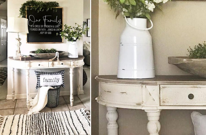 Rounded Edge Wooden Console Table with Drawers General ABH