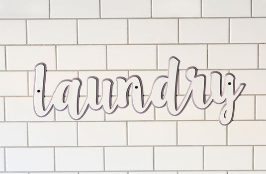 Enamel Inspired Laundry Script Sign General VIP